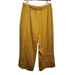 Unbranded Yellow Wide Leg Elastic Waist Pants No Size Or Fabric Tag
